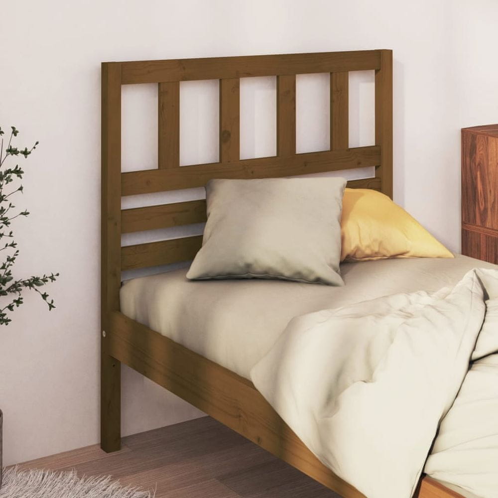 Vidaxl Čelo postele, hnedé, 81x4x100 cm, masívne borovicové drevo